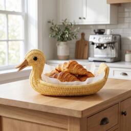 VOGREX 3Pcs Rattan Animal Storage Baskets Duck Sizes in Yellow - thumbnail 3