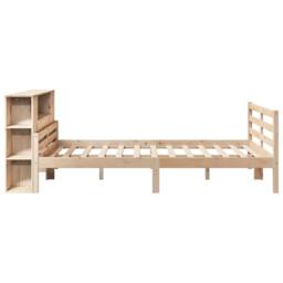 Berkfield Home Bookcase Bed without Mattress 135x190 cm Double Solid Wood Pine in Natural - thumbnail 5