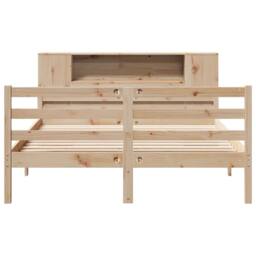 Berkfield Home Bookcase Bed without Mattress 135x190 cm Double Solid Wood Pine in Natural - thumbnail 4
