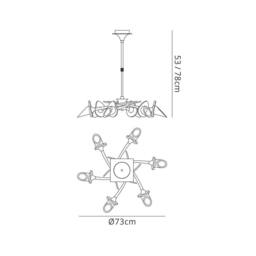 Netlighting Flavia Telescopic Pendant Black Chrome 6 Light G9 Semi Flush - thumbnail 2