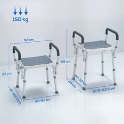 EONLION Light Blue Portable Bath Stool - thumbnail 2
