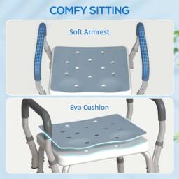 EONLION Light Blue Portable Bath Stool - thumbnail 3