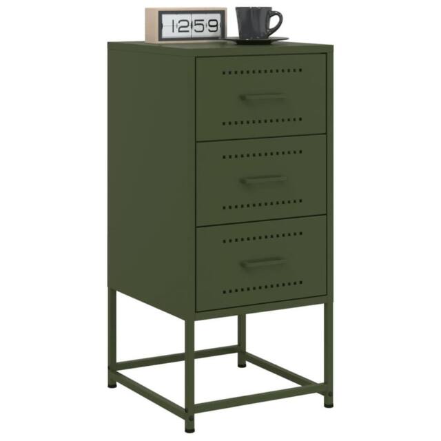 Berkfield Home Durable Bedside Cabinets 2 pcs Olive Green 36x39x78 cm Steel - Size: 36 x 39 x 78 cm - image 1
