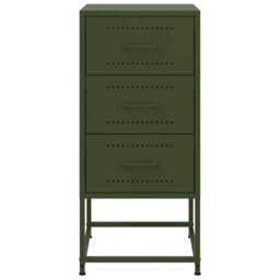 Berkfield Home Durable Bedside Cabinets 2 pcs Olive Green 36x39x78 cm Steel - Size: 36 x 39 x 78 cm - thumbnail 6
