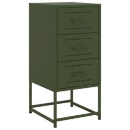 Berkfield Home Durable Bedside Cabinets 2 pcs Olive Green 36x39x78 cm Steel - Size: 36 x 39 x 78 cm - thumbnail 5