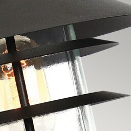 Netlighting Helsingor 1 Light Outdoor Coastal Pedestal Lantern Black IP44 E27 - thumbnail 2