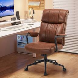 KORVIXA Mid Century Office Chair Ergonomic in Brown - Size: 100 cm - thumbnail 5
