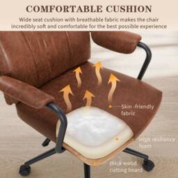 KORVIXA Mid Century Office Chair Ergonomic in Brown - Size: 100 cm - thumbnail 4