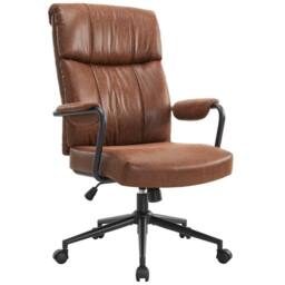 KORVIXA Mid Century Office Chair Ergonomic in Brown - Size: 100 cm - thumbnail 1