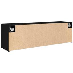 Berkfield Home Decorative Bathroom Wall Cabinet Black 100x25x30 cm Engineered Wood - Size: 100 x 25 x 30 cm - thumbnail 8
