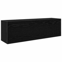 Berkfield Home Decorative Bathroom Wall Cabinet Black 100x25x30 cm Engineered Wood - Size: 100 x 25 x 30 cm - thumbnail 3