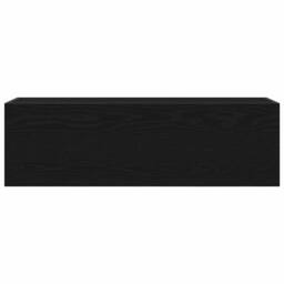 Berkfield Home Decorative Bathroom Wall Cabinet Black 100x25x30 cm Engineered Wood - Size: 100 x 25 x 30 cm - thumbnail 5