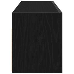 Berkfield Home Decorative Bathroom Wall Cabinet Black 100x25x30 cm Engineered Wood - Size: 100 x 25 x 30 cm - thumbnail 7