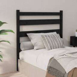 Berkfield Home Bed Headboard Black 81x4x100 cm Solid Wood Pine - Size: 81 x 4 x 100 cm - thumbnail 2