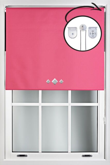 Furnished Fuchsia Pink Blackout Roller Blind with Triple Diamond Eyelets & Metal Fittings - Size: 80 cm width x 210 cm drop - image 1