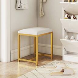 Kelvenix Vanity Stool Small Makeup Chair in Gold - Size: 0.6m2 - thumbnail 5