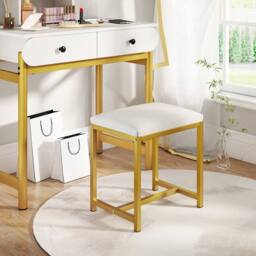 Kelvenix Vanity Stool Small Makeup Chair in Gold - Size: 0.6m2 - thumbnail 4