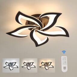 Pheashine Modern Dimmable Acrylic Ceiling Light, 40W, 58cm, Living Room, Bedroom in Black - thumbnail 1
