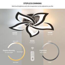 Pheashine Modern Dimmable Acrylic Ceiling Light, 40W, 58cm, Living Room, Bedroom in Black - thumbnail 4