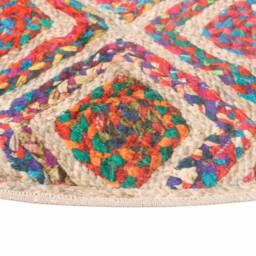 Berkfield Home Rug Washable Multicolour Ã˜ 120 cm Anti Slip - Size: 100 cm diameter - thumbnail 4