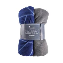 Voltico 2 Pack Fleece Throws - navy & Grey / navy & Red, 100 × 150 cm - Size: 120 cm x 150 cm - thumbnail 2