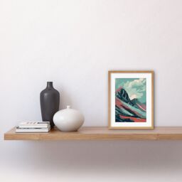 "Artery8 Wall Art Print Scottish Highlands Mountain Landscape Artwork Framed 9X7 Inch in Beige - Size: W7"" x H9""" - thumbnail 2