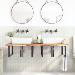 Berkfield Home Bathroom Vanity Top Untreated 120x60x4 cm Solid Wood Acacia in Brown - Size: 120 x 60 x 4 cm - thumbnail 1