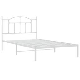 Berkfield Home Metal Bed Frame with Headboard White 107x203 cm - thumbnail 3