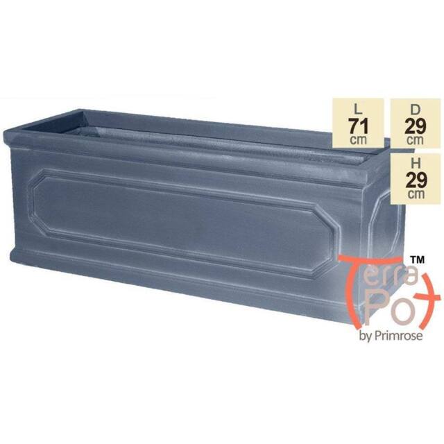 Primrose L71cm Kensington Lead Effect Framed Trough Planter in Grey - image 1