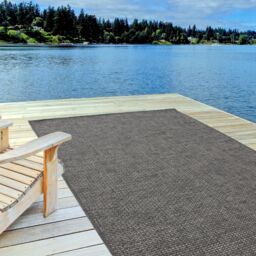 THE RUGS Magic Plain Outdoor Indoor Rug Dark Grey Weatherproof Jet Washable - Size: 80 cm x 150 cm - thumbnail 5