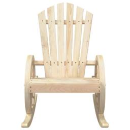 Berkfield Home Rocking Adirondack Chair Solid Wood Fir in Light Oak - thumbnail 4