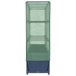 Berkfield Home Raised Bed with Greenhouse Cover Rattan Look 160x40x138 cm in Dark Blue - Size: 160 x 40 x 138 cm - thumbnail 5