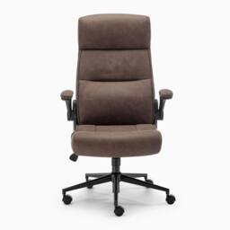 FurnitureboxUK Greer Brown Faux Leather Executive Swivel Office Chair - thumbnail 4