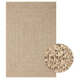 Berkfield Home Rug 140x200 cm Jute Look Indoor & Outdoor in Brown - Size: 100 cm diameter - thumbnail 2