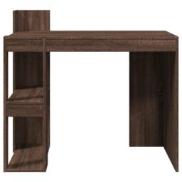 Berkfield Home Office Desk Brown Oak 103.5x56.5x94 cm Engineered Wood - thumbnail 4