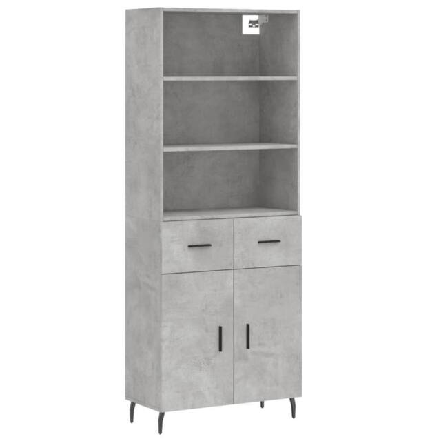 Berkfield Home Highboard Concrete Grey 69.5x34x180 cm Engineered Wood - image 1