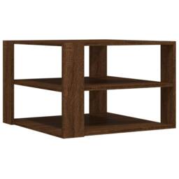Berkfield Home Coffee Table Brown Oak 59.5x59.5x40 cm Engineered Wood - thumbnail 1