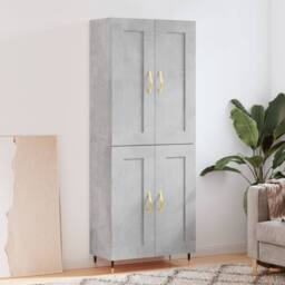 Berkfield Home Highboard Concrete Grey 69.5x34x180 cm Engineered Wood - thumbnail 2