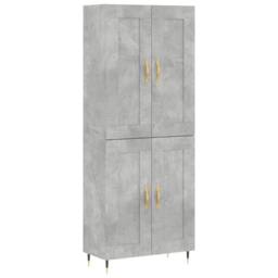 Berkfield Home Highboard Concrete Grey 69.5x34x180 cm Engineered Wood - thumbnail 3