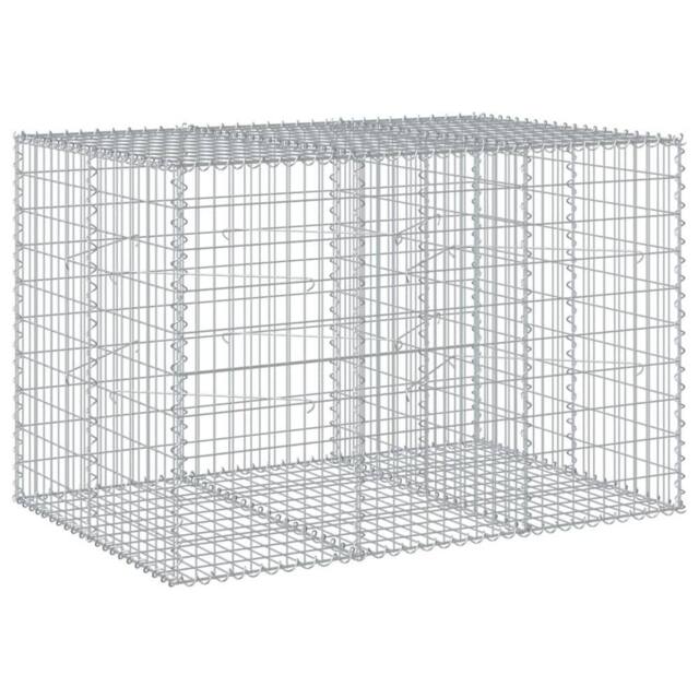 Berkfield Home Gabion Basket with Cover 150x100x100 cm Galvanised Iron in Silver - Size: 150 x 100 x 100 cm - image 1