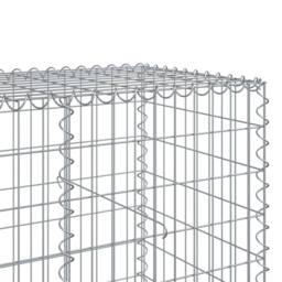 Berkfield Home Gabion Basket with Cover 150x100x100 cm Galvanised Iron in Silver - Size: 150 x 100 x 100 cm - thumbnail 6