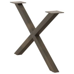 Berkfield Home Coffee Table Legs X-Shaped 2 pcs Natural Steel 70x(42-43) cm Steel in Brown - thumbnail 5