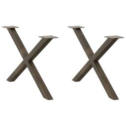 Berkfield Home Coffee Table Legs X-Shaped 2 pcs Natural Steel 70x(42-43) cm Steel in Brown