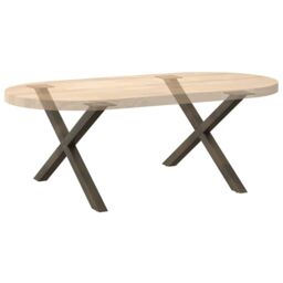 Berkfield Home Coffee Table Legs X-Shaped 2 pcs Natural Steel 70x(42-43) cm Steel in Brown - thumbnail 8