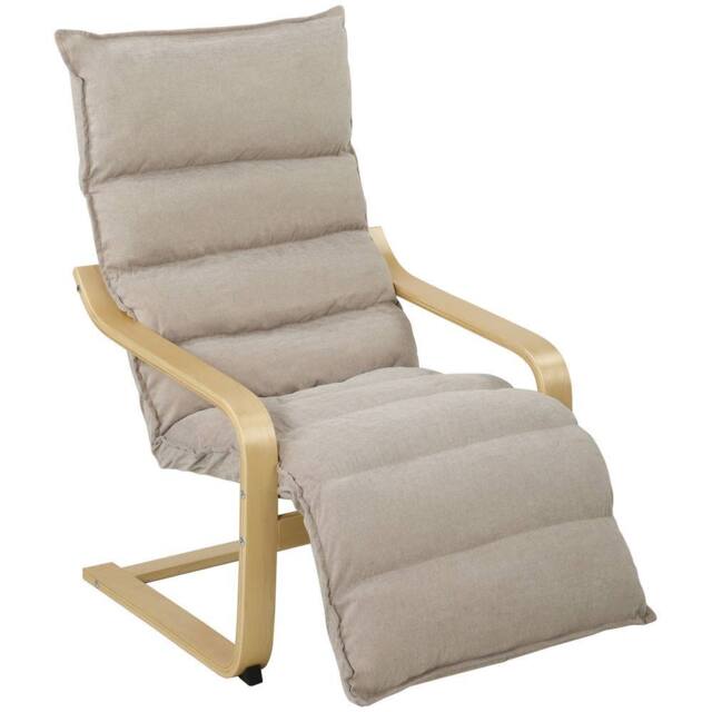 HOMCOM Lounge Chair with Wooden Frame for Living Room, Bedroom, Light Brown - Size: Armchair - image 1