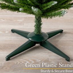 Christow Slim Christmas Tree 5ft 6ft 7ft Artificial Snow Frosted Corner Pencil Xmas Spruce in Green - thumbnail 6