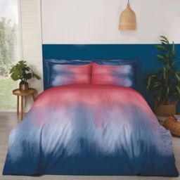 Rapport Home Ombre Polycotton Duvet Cover Set With Pillowcase in Red - Size: King - thumbnail 1