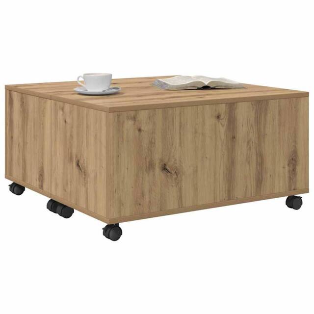 Berkfield Home Modern Coffee Table Artisan oak 75 x 75 x 38 cm Engineered wood in Brown - image 1