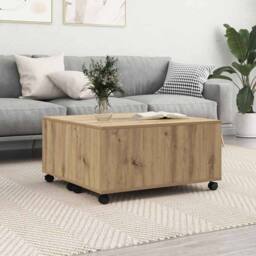 Berkfield Home Modern Coffee Table Artisan oak 75 x 75 x 38 cm Engineered wood in Brown - thumbnail 2