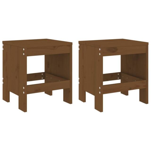 Berkfield Home Garden Stools 2 pcs Honey Brown 40x36x45 cm Solid Wood Pine - Size: 40 x 36 x 45 cm - image 1